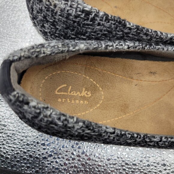 Clarks Artisan Womens Keesha Rosa Pumps Black Leather Textile Size 5.5 Comfort - Picture 3 of 12